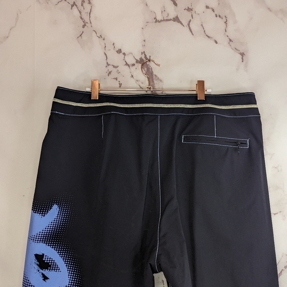 Tommy Bahama Swim Shorts Men 38 Large Black Board Trunk Mesh Beach Flower Floral - Picture 6 of 12